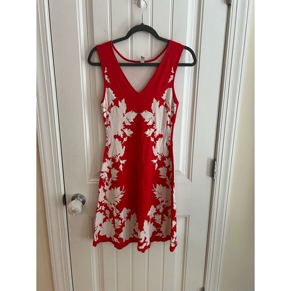 Anthropolgie Yoana Baraschi Red & White Floral Sleeveless Dress Size Small - Picture 2 of 5